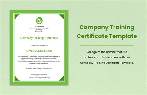 Industrial Training Certificate Template in Illustrator, Pages, PSD, Outlook, Word, Publisher ...