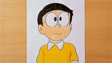 How to Draw Nobita Face very easy || Color Drawing | Cartoon drawings, Easy cartoon drawings ...