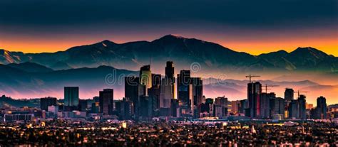 Los Angeles Skyline editorial stock photo. Image of angeles - 23173338