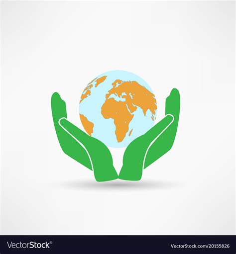 Hands holding a blue earth Royalty Free Vector Image