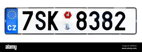 Czech license plate, Czech number plate, vehicle registration number from the Czech Republic ...