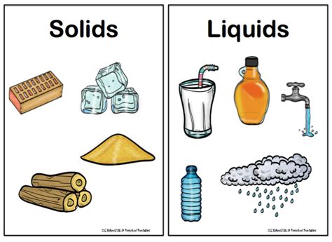 Solids or Liquids Printable ~ Preschool Printables