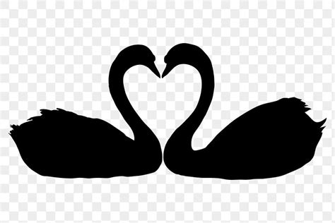 PNG love swan silhouette, heart | Premium PNG - rawpixel