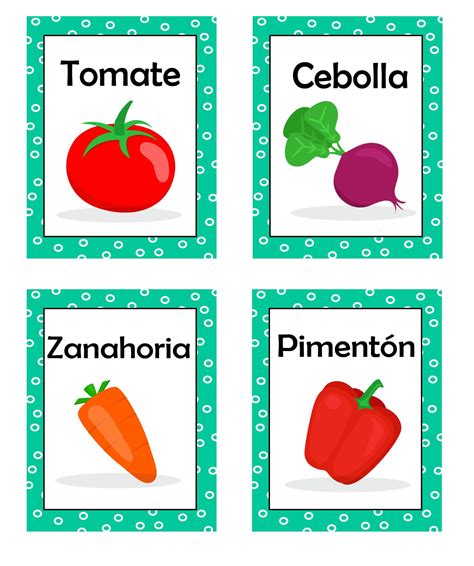 Frutas y Vegetales: Tarjetas lúdicas - Maestra Lumbrera | Frutas y ...