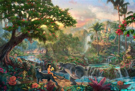 Thomas kinkade, the jungle book | Disney paintings, Thomas kinkade ...