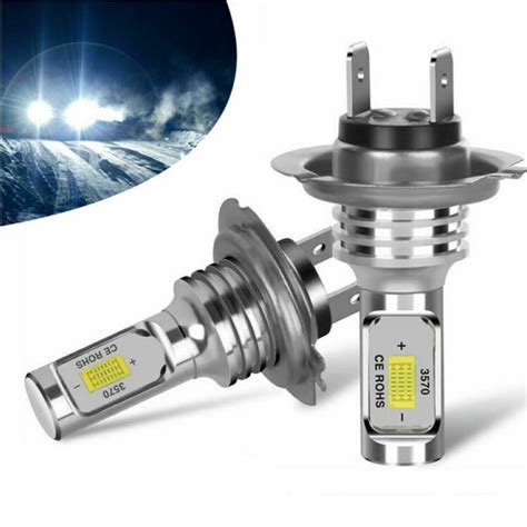 2PCS 80W H7 Super Bright LED Headlight Bulbs Kit, Stuffygreenus 6000K Fog Light Driving Light ...