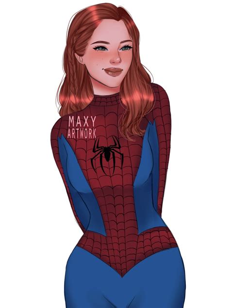 maxy artwork — black widow dressed up as Spider-Man for Halloween