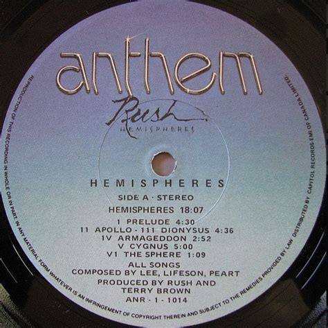 Rush ‎– Hemispheres - 1978 – Vinyl Pursuit Inc