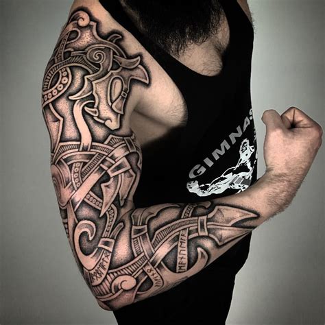 Viking Tribal Tattoo Sleeve