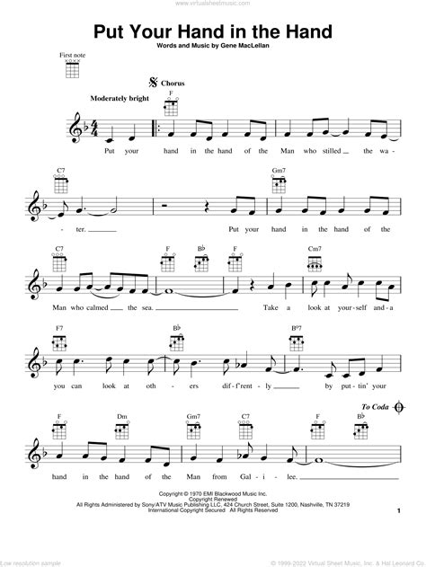 MacLellan - Put Your Hand In The Hand sheet music for ukulele