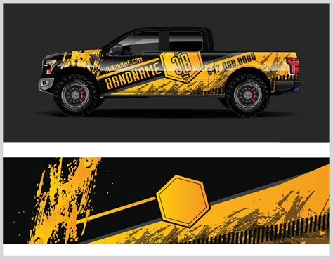 Gold Color Truck Wrap Design 7266031 Vector Art at Vecteezy