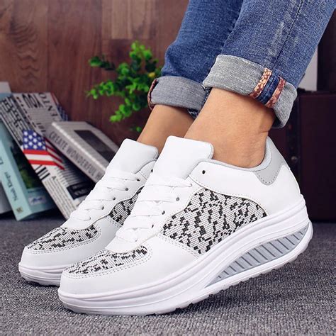 VTOTA Women Casual Shoes Platform White Sneakers Designer Shoes Wedge Sneakers Casual Shoes ...