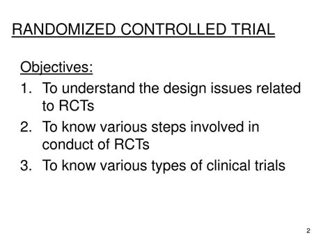 PPT - RANDOMIZED CONTROLLED TRIAL PowerPoint Presentation, free ...