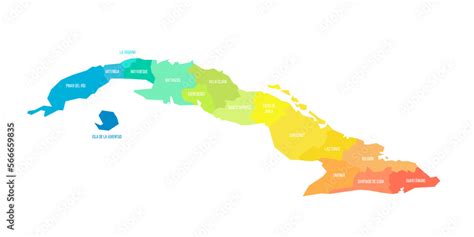 Cuba political map of administrative divisions Stock Vector | Adobe Stock