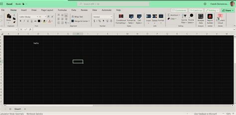 How can I use a dark background theme for the cells for Microsoft Excel 365 (online)? - Web ...