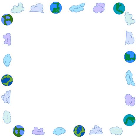 Earth Border PNG Image, Earth And Clouds Border, Earth, Clouds, Natural PNG Image For Free Download