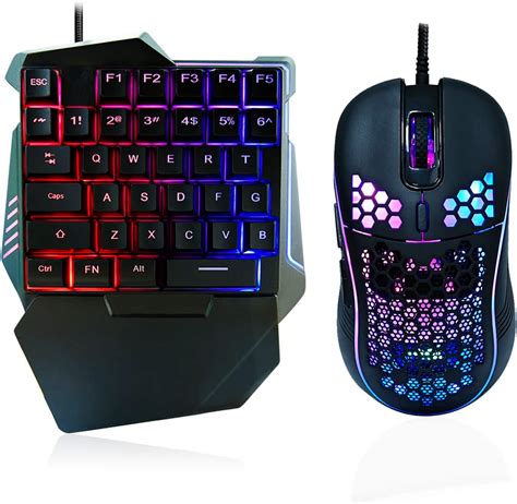 Buy One Handed Gaming Keyboard and Mouse Combo, RGB Backlit 35 Keys ...