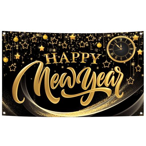 Buy XtraLarge Happy New Year Banner - 72x44 Inch New Years Eve Banner 2023 | Happy New Year ...