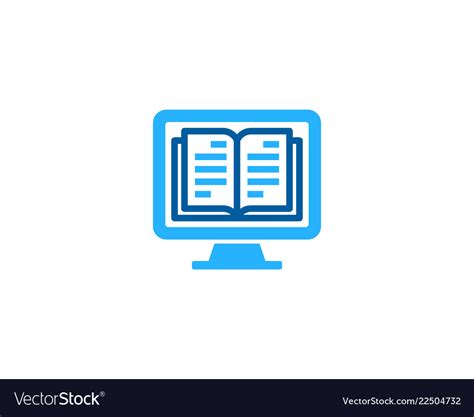 Computer book logo icon design Royalty Free Vector Image