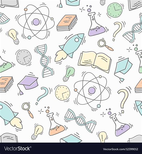 Hand drawn science seamless pattern Royalty Free Vector