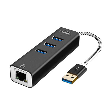 3-Port powered USB 3.0 hub with Ethernet Converter | CableCreation