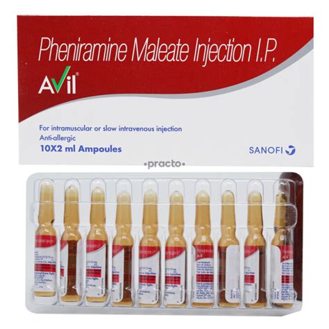 Pheniramine Maleate Injection, 10 X 2ml, Treatment: Antidot at Rs 200/box in Surat