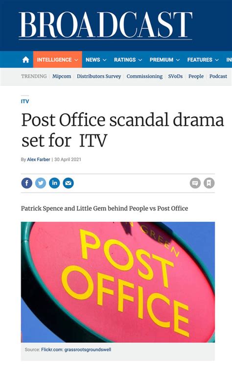 Post Office Scandal drama set for ITV