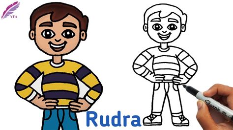 How to Draw Rudra from Nick Easy | Rudra Cartoon Characters Step by Step | Yaazhini Fine Art ...