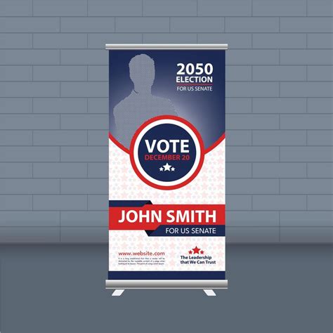 Election campaign roll-up banner template for district political ...