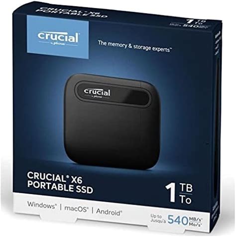 Crucial X6 External Portable SSD 1TB Speed 540 MBs USB 3.2 Type-C Drop ...