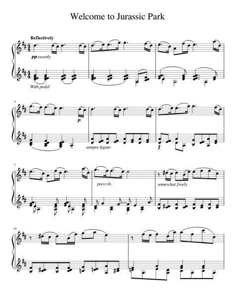 Jurassic Park Theme sheet music for Piano download free in PDF or MIDI