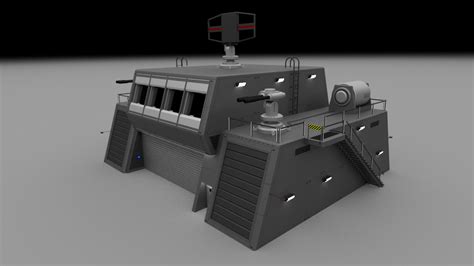 futuristic military command bunker 3d model