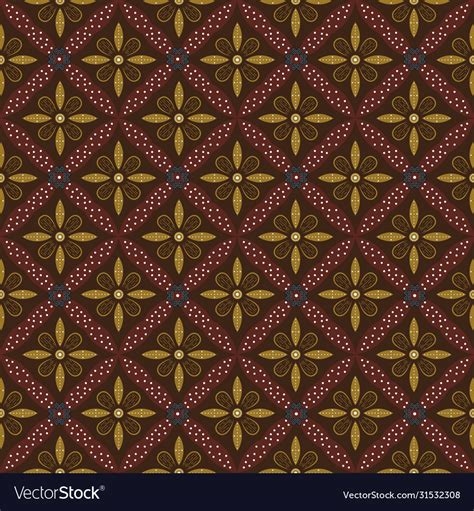 Simple flower motifs on traditional batik design Vector Image