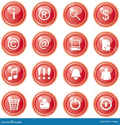 Red web icons, buttons stock illustration. Illustration of people - 8015274