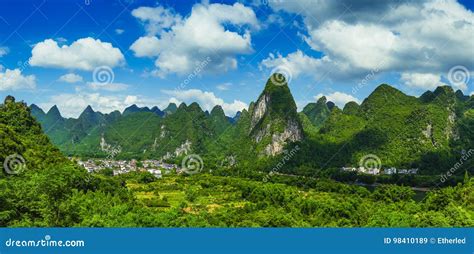 Karst landscape in Guilin stock image. Image of famous - 98410189