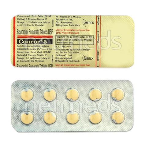 Concor 5mg Tablet 10'S - Buy Medicines online at Best Price from Netmeds.com