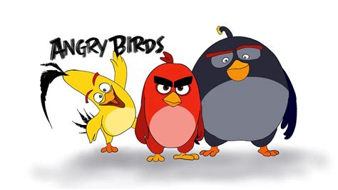 How to Draw ANGRY BIRDS Movie - Red, Chuck and Bomb Bird Cute and Easy - YouTube