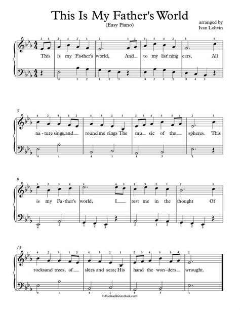 Free Piano Arrangement Sheet Music – This Is My Father’s World ...