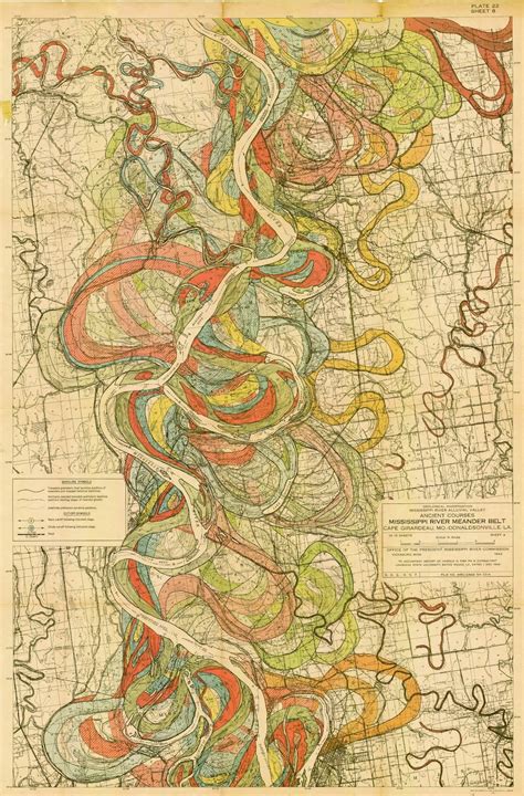 Mississippi river, alluvial floodplain | Map art, Map, Vintage maps