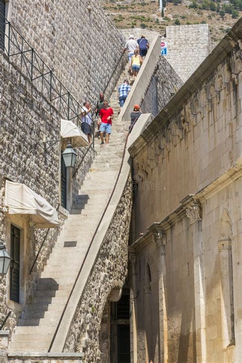 Staircase for Ascent To the Fortress Wall in Dubrovnik Editorial Photo ...