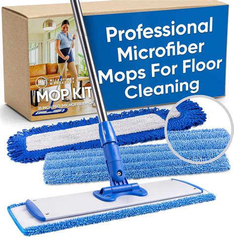 Amazon.com: 18" Professional Microfiber Mop - Hardwood Floor Mop - Dry ...