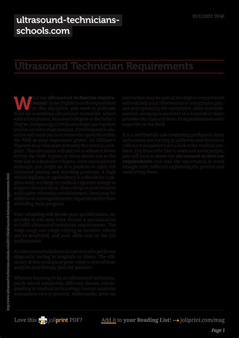 Ultrasound technician requirements | PDF | Free Download