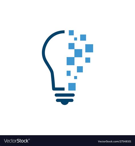 Tech lightbulb digital solutions logo designs Vector Image