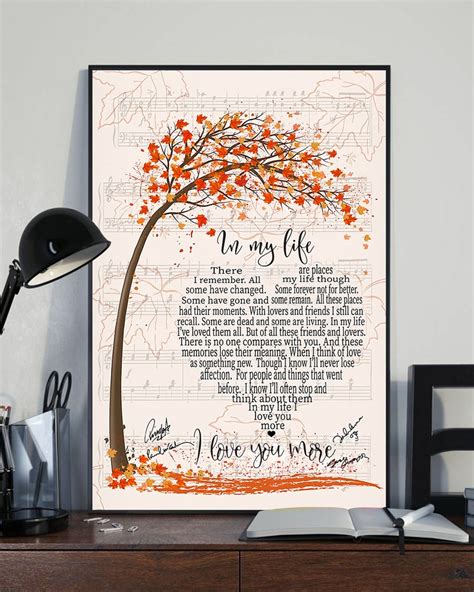 The Beatles In My Life Song Lyrics Poster Canvas Print Rubber | Etsy