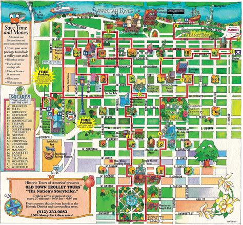 Savannah Old Town Trolley route map | Infographic | Pinterest | Savannah, Terry o'quinn and Awesome