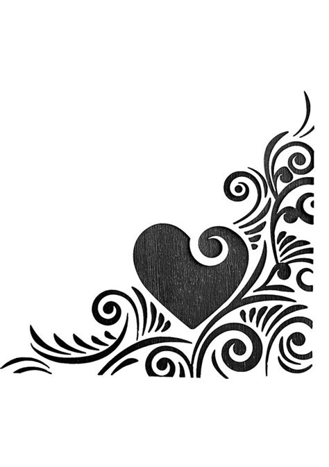 Heart and Scrolls Corner Design Stencil for Walls Furniture - Etsy