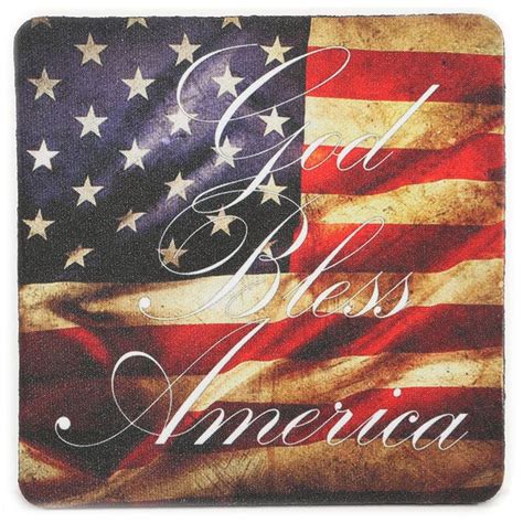 God Bless America USA Flag Coaster