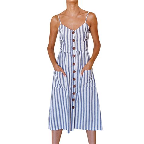Women'S Dresses 2023 Boho For Round Neck Sleeveless Tank Beach Swing ...