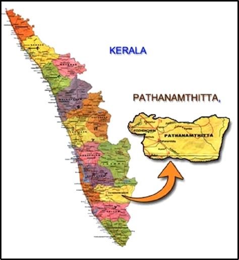 Political map of Kerala showing Pathanamthitta district. | Download ...