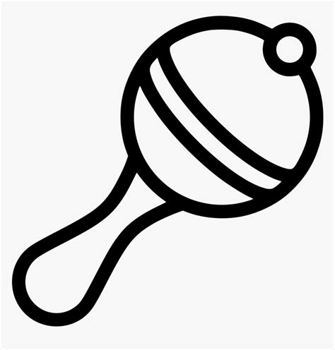 Rattle - Baby Rattle Black And White, HD Png Download - kindpng